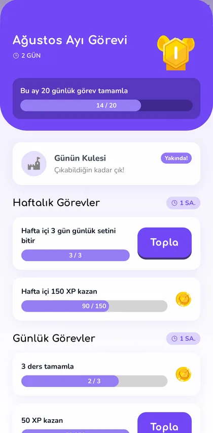 Vickie görevler ekranı